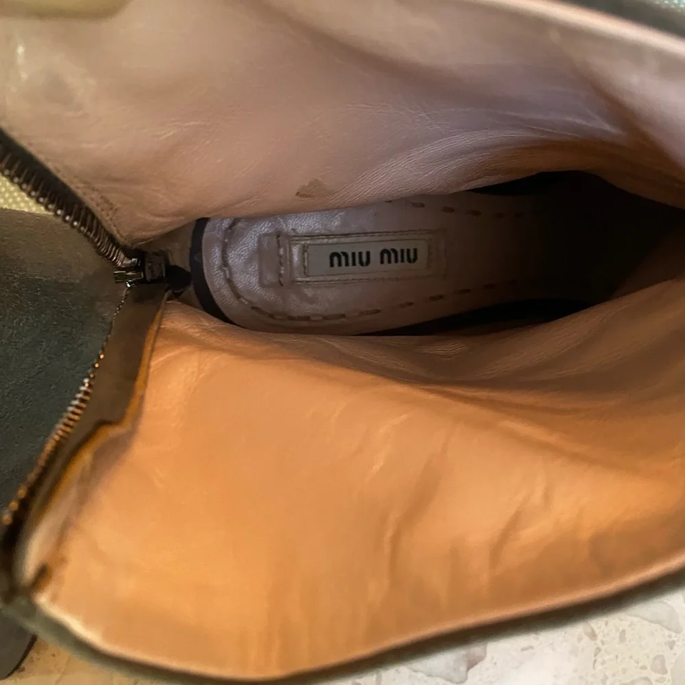 Miu Miu Suede Leather Ankle Boots